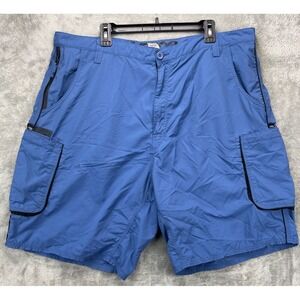 Aftco Bluewater Men's Cargo‎ Shorts 42 Blue Pockets Fishing Hybrid Nylon